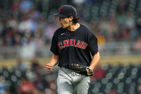 Cal Quantrill #47 of the Cleveland Indians (Photo by Brace Hemmelgarn/Minnesota Twins/Getty Images)