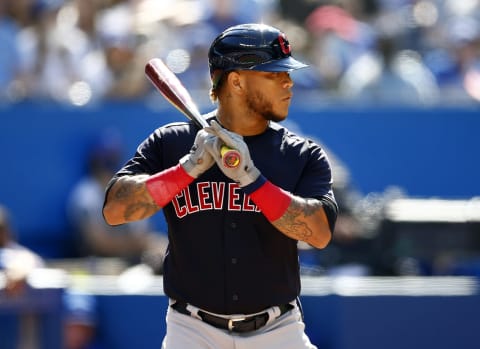 Harold Ramirez #40 of the Cleveland Indians / Cleveland Guardians (Photo by Vaughn Ridley/Getty Images)