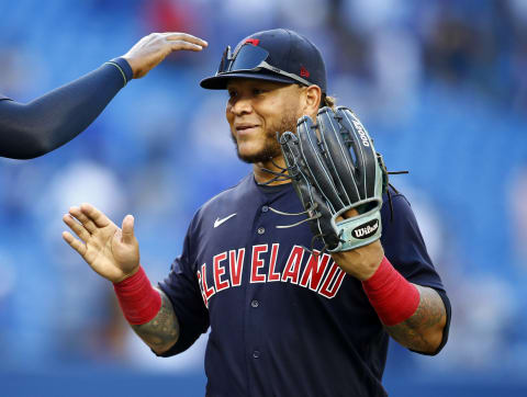 Harold Ramirez #40 of the Cleveland Indians (Photo by Vaughn Ridley/Getty Images)