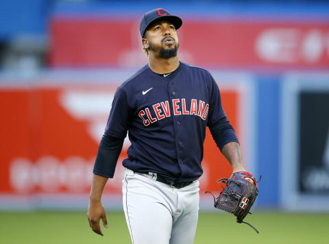 Emmanuel Clase #48 of the Cleveland Indians (Photo by Vaughn Ridley/Getty Images)