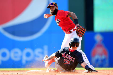 Amed Rosario #1 of the Cleveland Indians (Photo by Emilee Chinn/Getty Images)