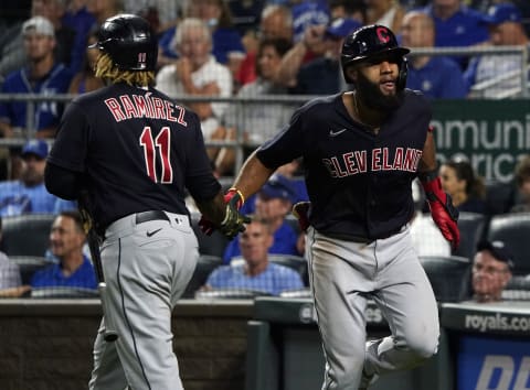 Amed Rosario #1 of the Cleveland Indians (Photo by Ed Zurga/Getty Images)