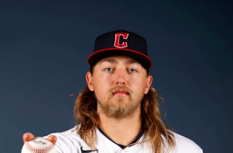 GOODYEAR, ARIZONA – MARCH 22: Nick Mikolajchak #93 of the Cleveland Guardians poses during Photo Day at Goodyear Ballpark on March 22, 2022 in Goodyear, Arizona. (Photo by Chris Coduto/Getty Images)