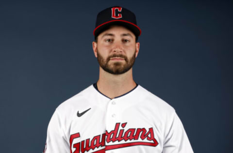 GOODYEAR, ARIZONA – MARCH 22: Cody Morris of the Cleveland Guardians poses during Photo Day at Goodyear Ballpark on March 22, 2022 in Goodyear, Arizona. (Photo by Chris Coduto/Getty Images)