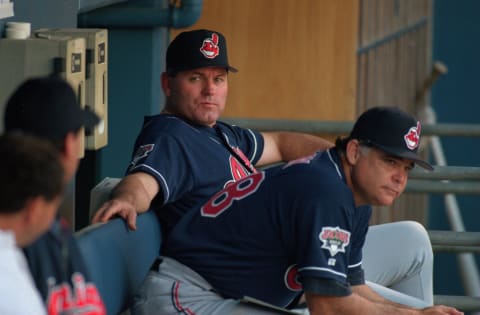 23 Jun 1995: CLEVELAND MANAGER MIKE HARGROVE IN THE DUGOUT DURING THE INDIANS GAME VERSUS THE CHICAGO WHITE SOX AT COMISKEY PARK IN CHICAGO, ILLINOIS.