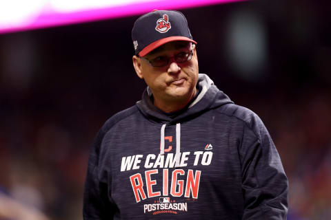 CLEVELAND, OH – OCTOBER 14: Terry Francona #17 of the Cleveland Indians looks on against the Toronto Blue Jays during game one of the American League Championship Series at Progressive Field on October 14, 2016 in Cleveland, Ohio. (Photo by Maddie Meyer/Getty Images)