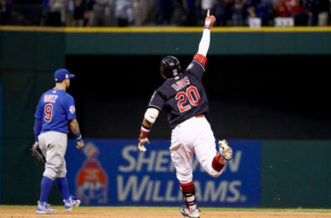 Rajai Davis #20 of the Cleveland Indians (Photo by Ezra Shaw/Getty Images)