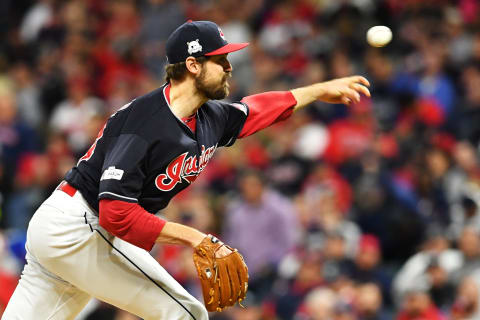 CLEVELAND, OH – OCTOBER 11: Andrew Miller #24 of the Cleveland Indians pitches in the fifth inning against the New York Yankees in Game Five of the American League Divisional Series at Progressive Field on October 11, 2017 in Cleveland, Ohio. (Photo by Jason Miller/Getty Images)