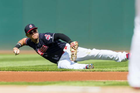 Second baseman Giovanny Urshela #39 of the Cleveland Indians (Photo by Jason Miller/Getty Images)