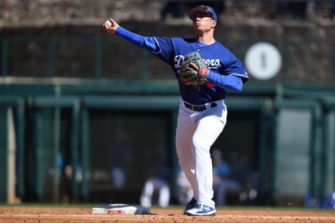 Rule 5 Draft prospect Omar Estevez #0 of the Los Angeles Dodgers (Photo by Jennifer Stewart/Getty Images)