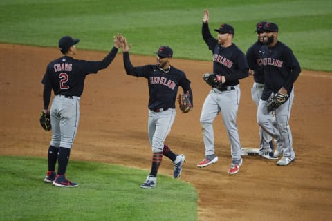 The Cleveland Indians celebrate (Photo by Quinn Harris/Getty Images)