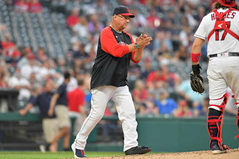 CLEVELAND, OHIO – MAY 21: Manager Terry Francona #77 of the Cleveland Indians (Photo by Jason Miller/Getty Images)