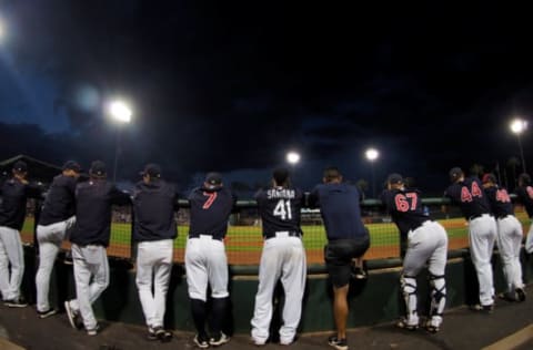 Mar 27, 2017; Goodyear, AZ, USA; A general view of the Cleveland Indians during a spring training game against the Chicago Cubs at Goodyear Ballpark. Mandatory Credit: Allan Henry-USA TODAY Sports