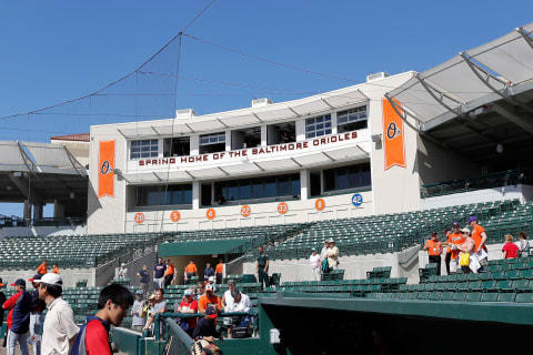 SARASOTA, FL – MARCH 03: A view of the newly renovated Ed Smith Stadium Press Box just before the Grapefruit League Spring Training Game between the Baltimore Orioles and the Minnesota Twins on March 3, 2011 in Sarasota, Florida. (Photo by J. Meric/Getty Images)