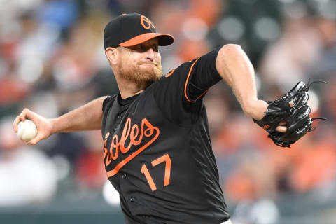 BALTIMORE, MD – APRIL 20: Alex Cobb #17 of the Baltimore Orioles pitches in the first inning during game two of a doubleheader baseball game against the Minnesota Twins at Oriole Park at Camden Yards on April 20, 2019 in Washington, DC. (Photo by Mitchell Layton/Getty Images)