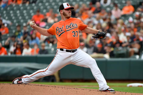 BALTIMORE, MD – MAY 11: Dylan Bundy #37 of the Baltimore Orioles pitches against the Los Angeles Angels during the first inning at Oriole Park at Camden Yards on May 11, 2019 in Baltimore, Maryland. (Photo by Will Newton/Getty Images)