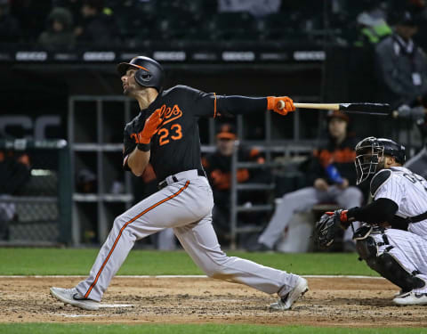 CHICAGO, ILLINOIS – MAY 01: Joey Rickard #23 of the Baltimore Oriolesbats against the Chicago White Sox in game 2 of a doubleheader at Guaranteed Rate Field on May 01, 2019 in Chicago, Illinois. (Photo by Jonathan Daniel/Getty Images)