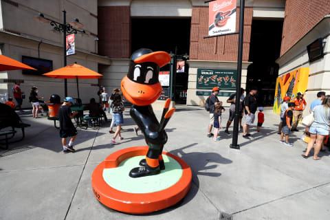 BALTIMORE, MARYLAND – SEPTEMBER 22: Fans mingle in the kids zone during the Baltimore Orioles and Seattle Mariners game at Oriole Park at Camden Yards on September 22, 2019 in Baltimore, Maryland. (Photo by Rob Carr/Getty Images)