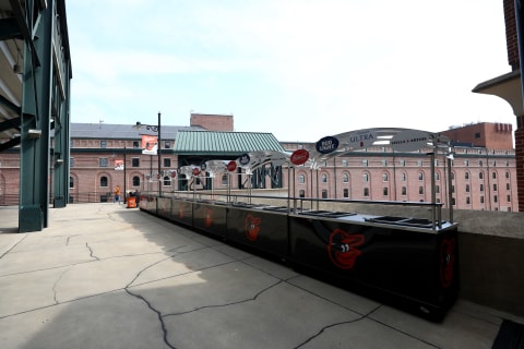 BALTIMORE, MARYLAND – SEPTEMBER 22: Empty beer coolers are shown on the upper deck at Oriole Park at Camden Yards during the Baltimore Orioles and Seattle Mariners game on September 22, 2019 in Baltimore, Maryland. (Photo by Rob Carr/Getty Images)