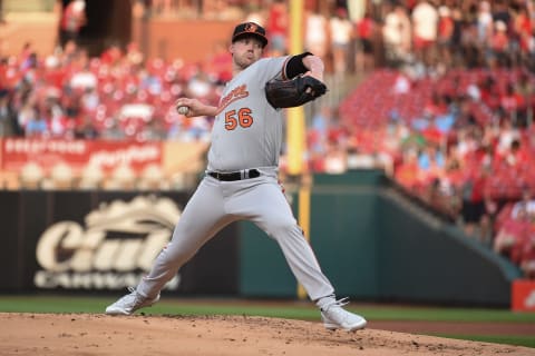 Kyle Bradish #56 of the Baltimore Orioles. (Photo by Joe Puetz/Getty Images)