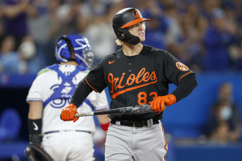 Kyle Stowers, #83 of the Baltimore Orioles. (Photo by Cole Burston/Getty Images)