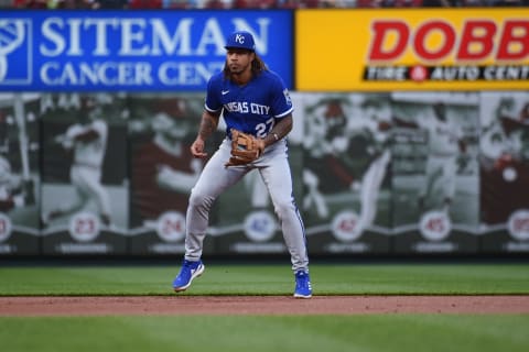 Adalberto Mondesi #27 of the Kansas City Royals. (Photo by Joe Puetz/Getty Images)