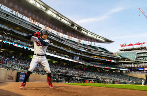 MINNEAPOLIS, MN - SEPTEMBER 28: Carlos Correa #4 of the Minnesota Twins looks on against the Chicago White Sox on September 28, 2022 at Target Field in Minneapolis, Minnesota. (Photo by Brace Hemmelgarn/Minnesota Twins/Getty Images)