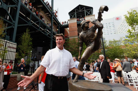 BALTIMORE, MD – JULY 14: Former Baltimore Orioles player Jim Palmer poses for a photo after the team unveiled a statue of the hall of fame pitcher before the start of the Orioles and Detroit Tigers game at Oriole Park at Camden Yards on July 14, 2012 in Baltimore, Maryland. (Photo by Rob Carr/Getty Images)