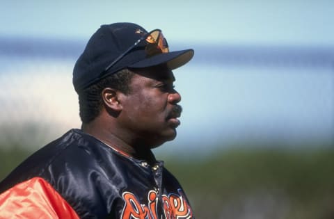 2 Mar 1998: Bench coach Eddie Murray of the Baltimore Orioles looks on during a spring training game against the Montreal Expos at the Ft. Lauderdale Stadium in Ft. Lauderdale, Florida. The Orioles defeated the Expos 11-9. Mandatory Credit: Jamie Squire