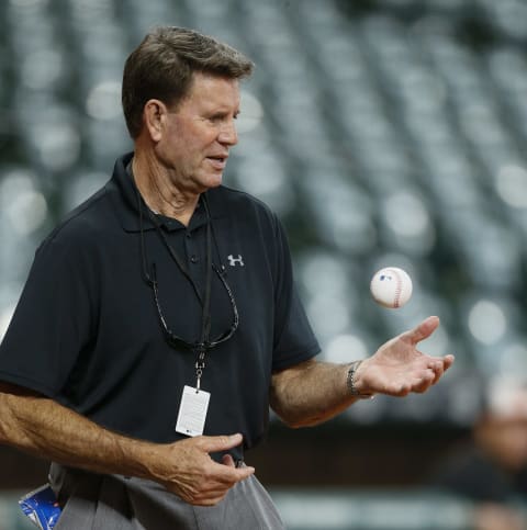 HOUSTON, TX – MAY 26: Former Baltimore Orioles pitcher and Hall of Famer Jim Palmer looks on during batting practice at Minute Maid Park on May 26, 2017 in Houston, Texas. (Photo by Bob Levey/Getty Images)