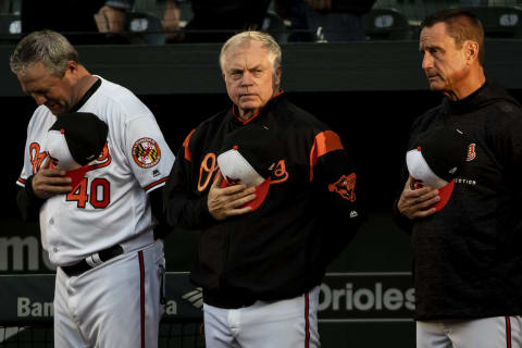 BALTIMORE, MD – APRIL 26: Manager Buck Showalter