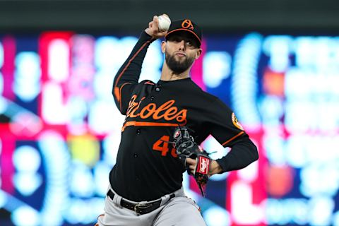 Jorge Lopez #48 of the Baltimore Orioles. (Photo by David Berding/Getty Images)