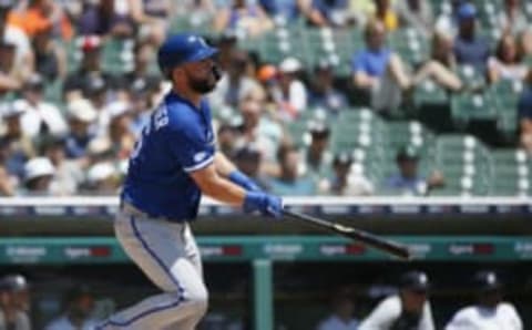 DETROIT, MI – JULY 3: Cam Gallagher #36 of the Kansas City Royals bats against the Detroit Tigers at Comerica Park on July 3, 2022, in Detroit, Michigan. (Photo by Duane Burleson/Getty Images)