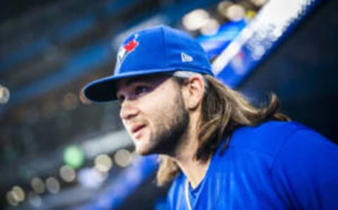 TORONTO, ON – OCTOBER 2: Bo Bichette #11 of the Toronto Blue Jays takes the field against the Boston Red Sox in their MLB game at the Rogers Centre on October 2, 2022 in Toronto, Ontario, Canada. (Photo by Mark Blinch/Getty Images)