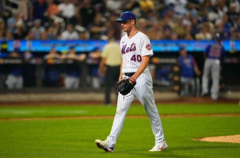 Sep 12, 2022; New York City, New York, USA; New York Mets pitcher Chris Bassitt (40) walks to the dugout during the fourth inning against the Chicago Cubs at Citi Field. Mandatory Credit: Gregory Fisher-USA TODAY Sports