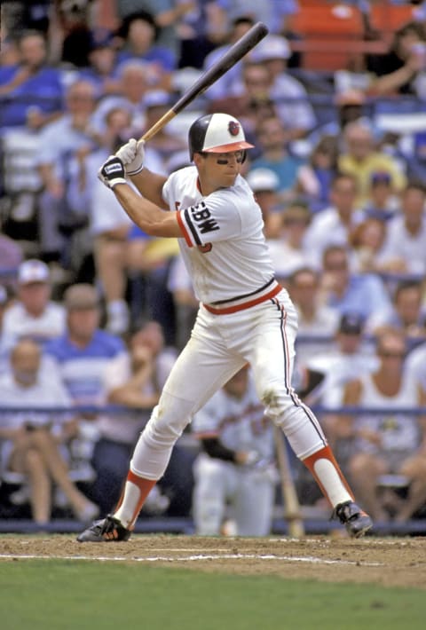 Mar 1989; Miami, FL, USA; FILE PHOTO; Cal Ripken Jr. of the Baltimore Orioles in action at spring training during the 1989 Season at Miami Stadium. Mandatory Credit: Photo By USA TODAY Sports (c) Copyright USA TODAY Sports