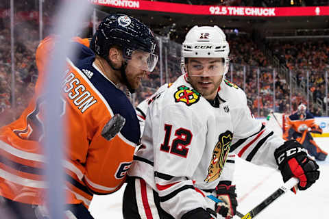 Alex DeBrincat #12, Chicago Blackhawks (Photo by Codie McLachlan/Getty Images)