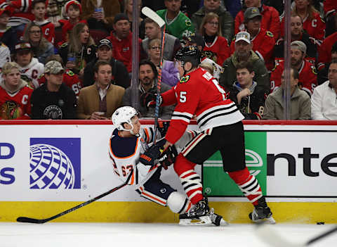 Connor Murphy #5, Chicago Blackhawks (Photo by Jonathan Daniel/Getty Images)