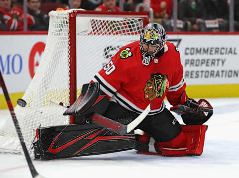 Corey Crawford #50, Chicago Blackhawks (Photo by Jonathan Daniel/Getty Images)