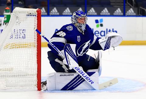 Andrei Vasilevskiy #88, (Photo by Mike Ehrmann/Getty Images)