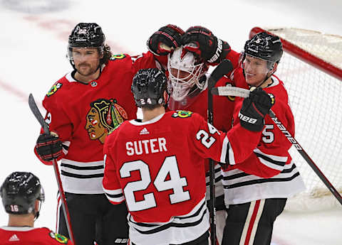 Pius Suter #24, Chicago Blackhawks (Photo by Jonathan Daniel/Getty Images)