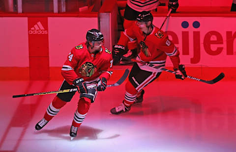 Nicolas Beaudin #74, Chicago Blackhawks (Photo by Jonathan Daniel/Getty Images)