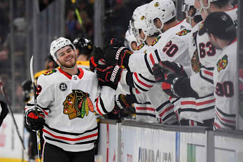 Alex DeBrincat #12, Chicago Blackhawks (Photo by Brian Babineau/NHLI via Getty Images)