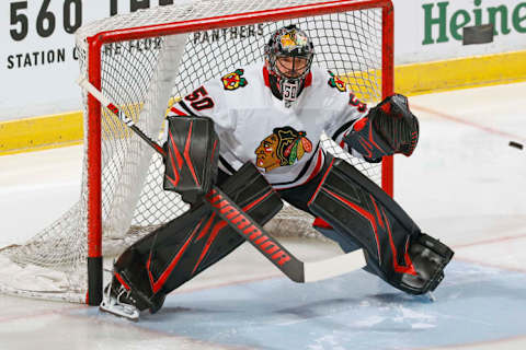 Corey Crawford #50, Chicago Blackhawks (Photo by Joel Auerbach/Getty Images)