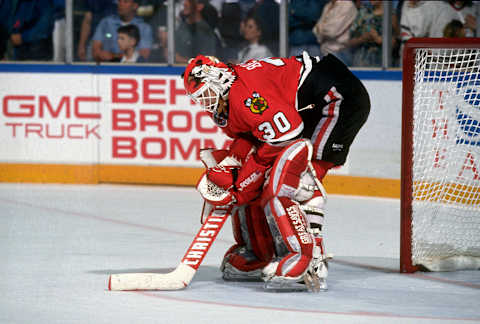 Ed Belfour, Chicago Blackhawks (Photo by Focus on Sport/Getty Images)