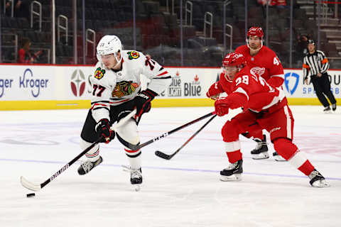 Kirby Dach #77, Chicago Blackhawks (Photo by Gregory Shamus/Getty Images)