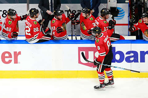 Dominik Kubalik #8, Chicago Blackhawks (Photo by Jeff Vinnick/Getty Images)