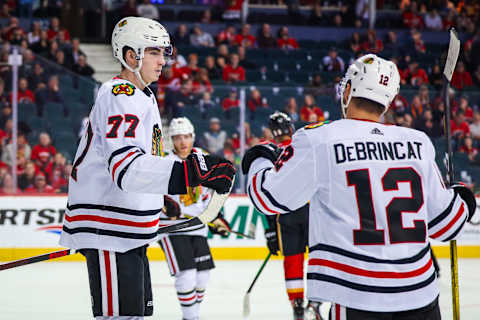 Kirby Dach #77, Chicago Blackhawks Mandatory Credit: Sergei Belski-USA TODAY Sports