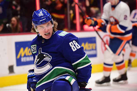 Adam Gaudette #88, Vancouver Canucks Mandatory Credit: Anne-Marie Sorvin-USA TODAY Sports