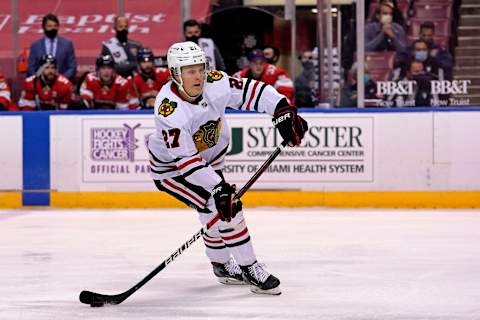 Adam Boqvist #27, Chicago Blackhawks Mandatory Credit: Jasen Vinlove-USA TODAY Sports